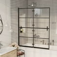 thumbnail image 2 of vidaXL Shower Enclosure Folding Shower Enclosure Shower Panel Screen ESG Black, 2 of 29