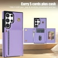 thumbnail image 2 of TECH CIRCLE for Samsung Galaxy S25 Ultra Wallet Case 6.8" 2025, Lightweight Cossbody Phone Case with RFID Blocking Flip Wallet, 5 Card Slots, PU Leather Protective Cover with Shoulder Strap, Purple, 2 of 9