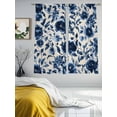 thumbnail image 3 of Navy Blue Botanical Peony Sheer Curtains 63 Inch Length 2 Panels Set, Vintage Floral Blossom Voile Window Treatment Rod Pocket Curtains Sheers Drapes for Bedroom/Living Room/Kitchen 52x"63"x2, 3 of 7