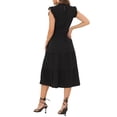 thumbnail image 3 of INSPIRE CHIC Vestidos Midi para Mujeres con Cuello Alto y Manga Corta con Volantes M Negro, 3 of 6