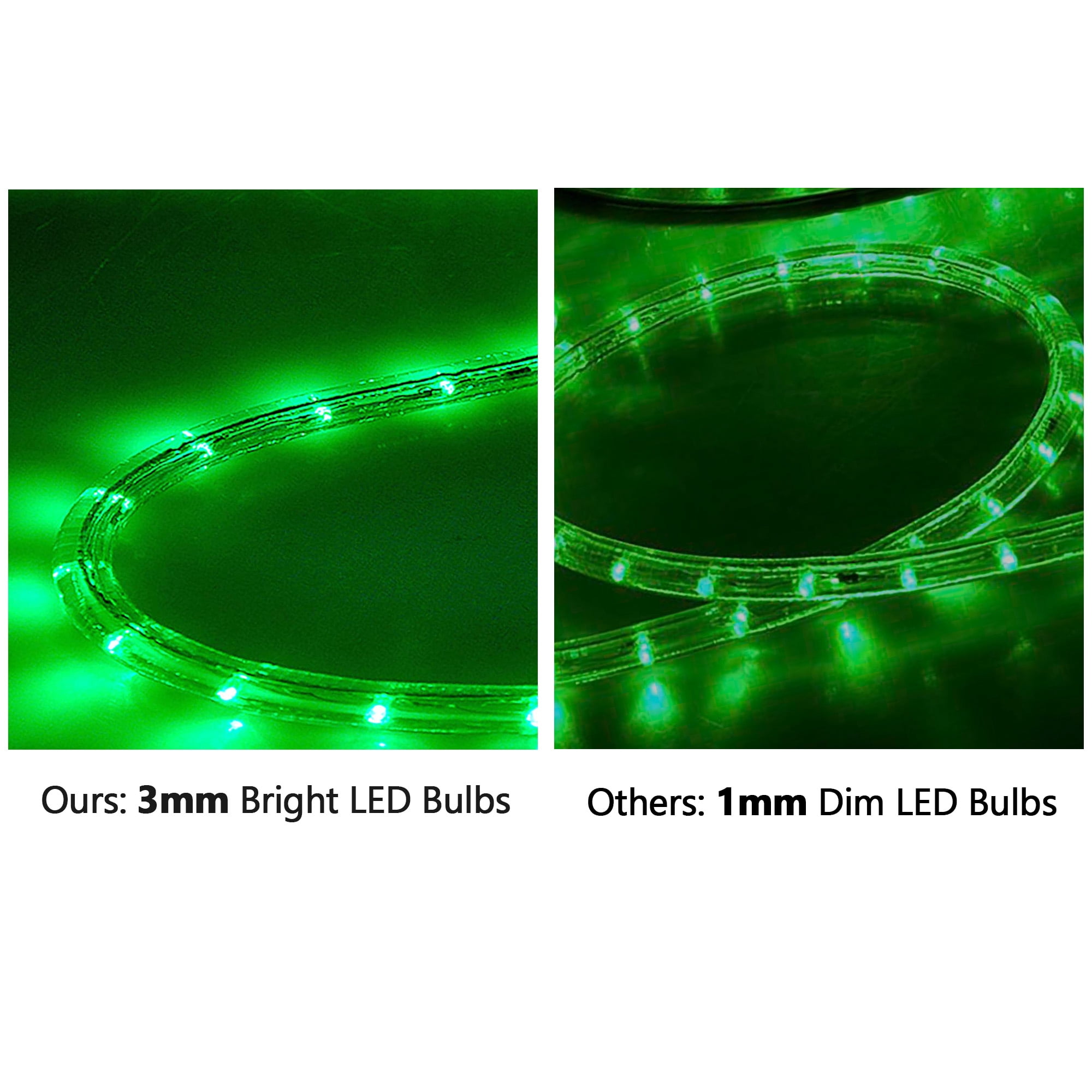 DELight 50Ft Rope Light 540 LED Waterproof String Lighting Outdoor Flexible 2 Wire for Tree Landscape Garden Patio Gazebo Decoration Green
