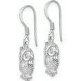 thumbnail image 2 of Sterling Silver Rhodium-Plated Cz Owl Shepherd Hook Earrings (29 X 9) Made In Thailand qe11829, 2 of 5