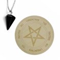thumbnail image 1 of Round Wooden Carven Pendulum Board with Black Pendant Necklace Home Decor A, 1 of 8