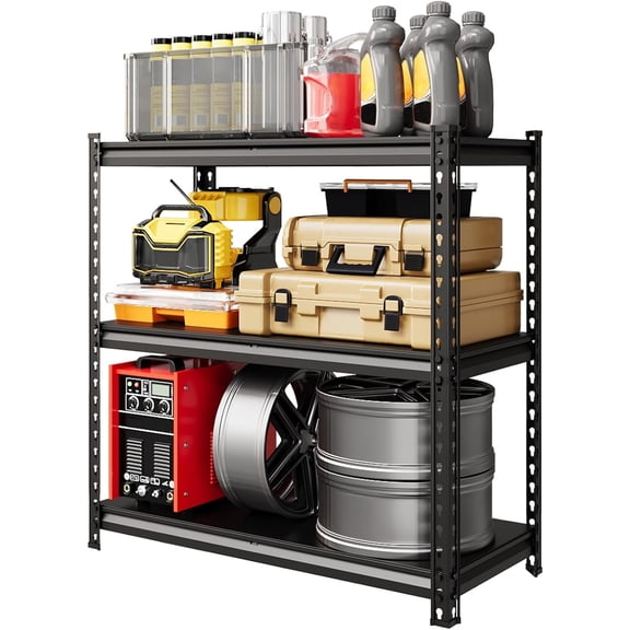36-in W x 18-in D x 36-in H 3-Tier Heavy Duty Steel Garage Shelving Unit, 1500-lb Capacity, Adjustable Shelves