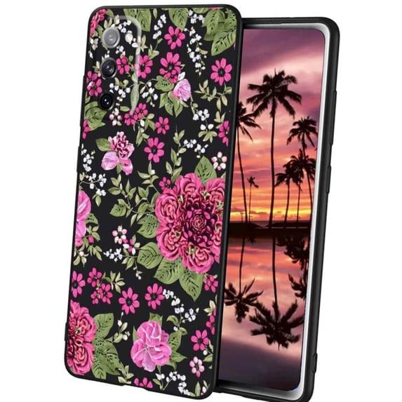 Compatible with Samsung Galaxy S20 FE Phone Case, Pretty-floral-purple-5 Case Men Women, Flexible Silicone Shockproof Case for Samsung Galaxy S20 FE