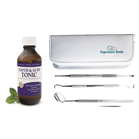 Dental Herb Company Tooth and Gums Tonic 18oz Bottle + 3-Piece Dental Hygiene Kit