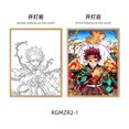 thumbnail image 1 of Lámpara de luna con pintura de luz de anime Kyojuro Rengoku Kimetsu Demon Slayer, marco de fotos LED para arte de pared de habitación, decoración de Hoom No Yaiba, regalos, 1 of 5