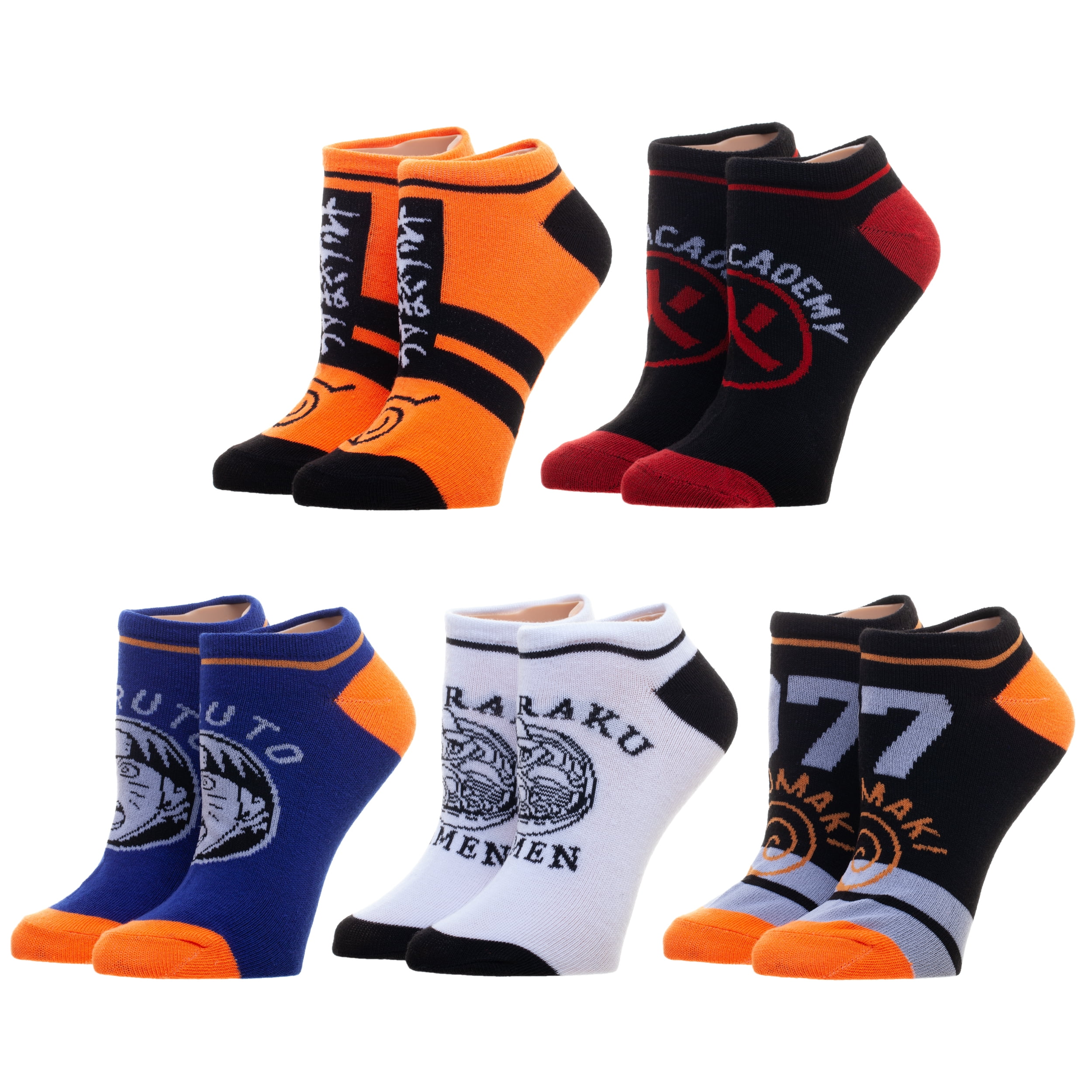Bioworld Naruto Anime Mens Sock 5 Pack Gift Set Walmart 
