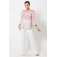 thumbnail image 2 of Polka Dot Sheer Off Shoulder Top, 2 of 6