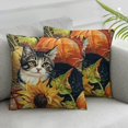 thumbnail image 3 of nygtbtfer Throw Pillow Case Pet Animal Cat Dog Decorative Pillow Fall Pillows &nbsp;Pumpkin Print Rustic Pillowcase for Sofa Bed Set of 2 White, 3 of 7