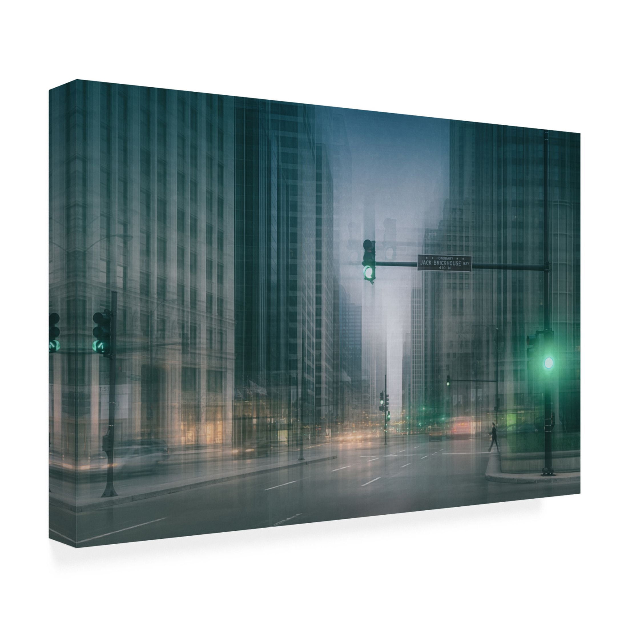 Canvas Wall Art - Roswitha Schleicher-Schwarz 'Gw Green Wave' Wall Art for Living Room, Bedroom, or Office Décor by Trademark Fine Art - 24 x 16 Inches