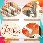 Cross Decoration Fall Decor Pumpkins Autumn Leaves Banner for Thanksgiving Gathering Church Event Home Decoration