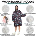 thumbnail image 5 of Wearable Oversized Blanket,Dark Colorful Unicorn Pattern Wearable Blanket Hoodie for Adults,Cozy Hooded Blankets with Super Pockets,Super Warm Fuzzy Pullover for Women & Men, 5 of 6
