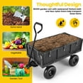 thumbnail image 6 of Funcid Steel Garden Cart with Removable Sides, Heavy Duty Yard Cart with Liner, 660 LBS Capacity Wagon, Rotating Handle, 10" Tires Wheels, Perfect for Garden Farm Yard, Black, 6 of 10