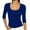 Blue, variant on Women's 3/4 Sleeve Top Scoop Neck Ribbed Knit Slim Fit Casual Basic Undershirt Solid Color Layering Tee Tight Shirts for Women