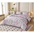 thumbnail image 6 of Koniroom 2PCS Pink and Grey Floral Comforter Set Queen Size, Kids Teen Girls Watercolor Botanical Bedding Sets with Cute Flowers, 6 of 8
