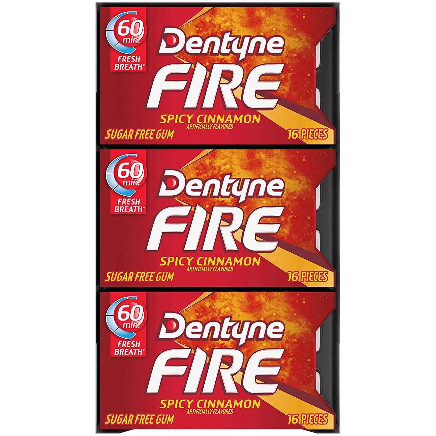 Dentyne Ice Spicy Cinnamon Sugar Free Gum, 16 Piece Count Pack of 9 (144 Total Pieces) 2 Pack Boxes Bundle Double Up and Save