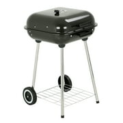 Master Cook 18" Square Charcoal Grill With 2 Wheels, Black