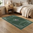 thumbnail image 2 of ODIKA 5'x7' Washable Area Rug Non-Slip, Low Pile, Stain Resistant Doormat Field Door Sporting Event Celebration Soccer Themed Entry for Guest Room, Lounge, Apartment, 2 of 7