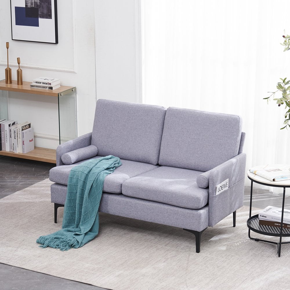 Hassch Small Fabric Loveseat Sofa Modern 2 Seater Sofa for Apartments ...