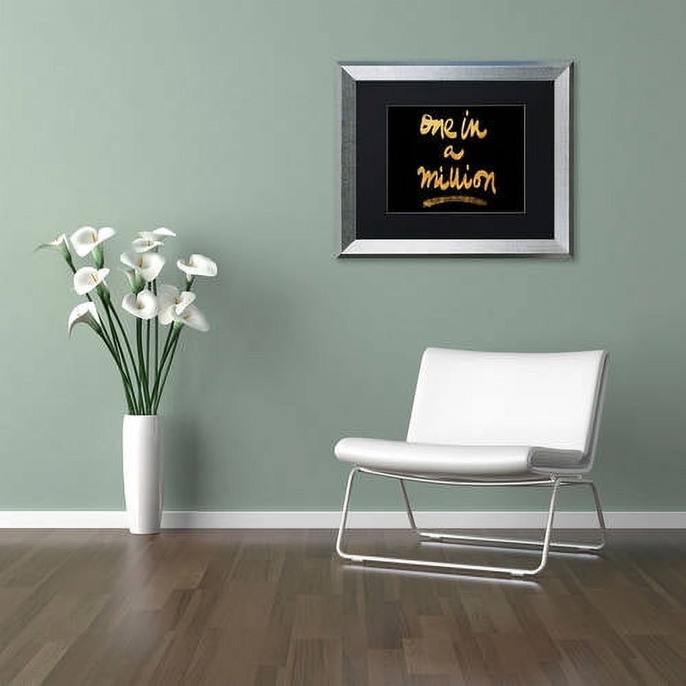 Trademark Fine Art "Million On Black" Canvas Art by Lisa Powell Braun, Black Matte, Silver Frame