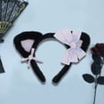 thumbnail image 5 of D-GROEE Women Headband Cat Ears Lolita Bow-knot Plush Hair-fixed Cosplay Cartoon Anime Anti-slip Lady Hair Band for Party, 5 of 8