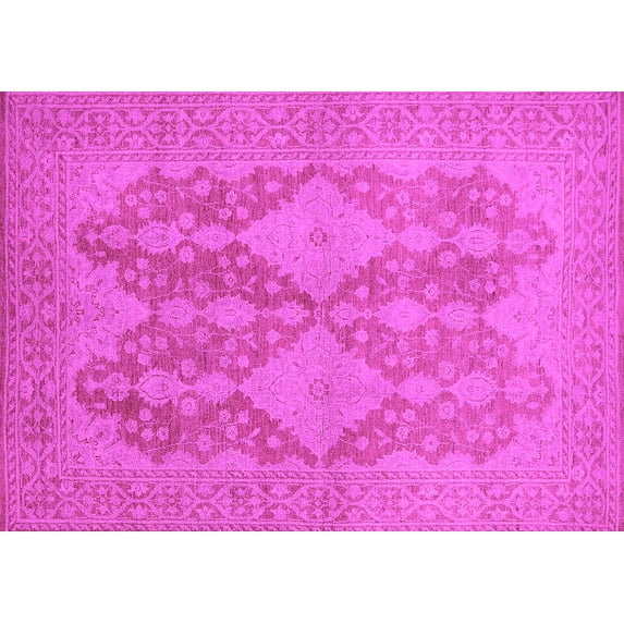 Ahgly Company Indoor Rectangle Oriental Pink Industrial Area Rugs, 5' x 7'