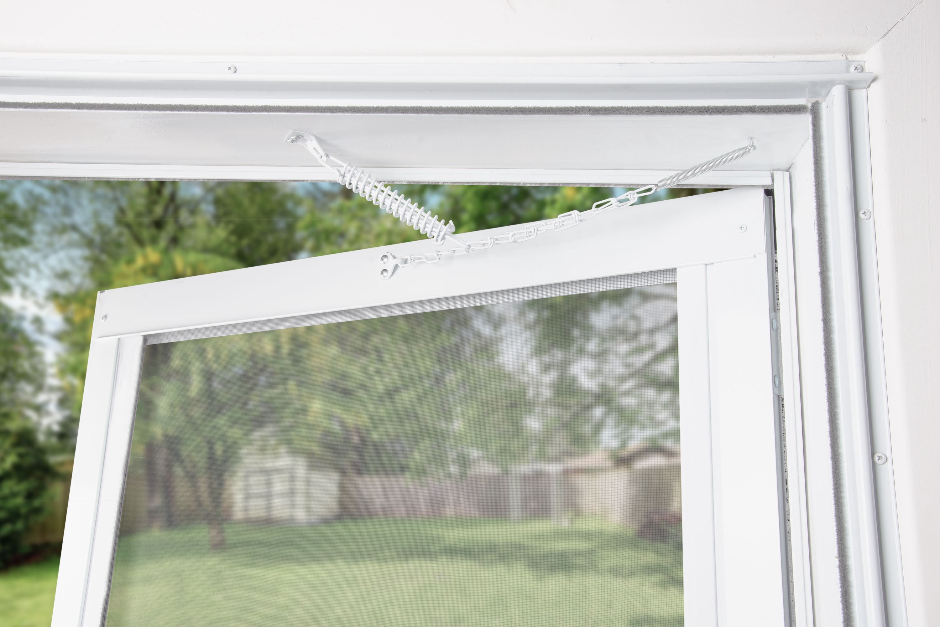 Wright Products Steel Screen and Storm Door Chain Stop, White