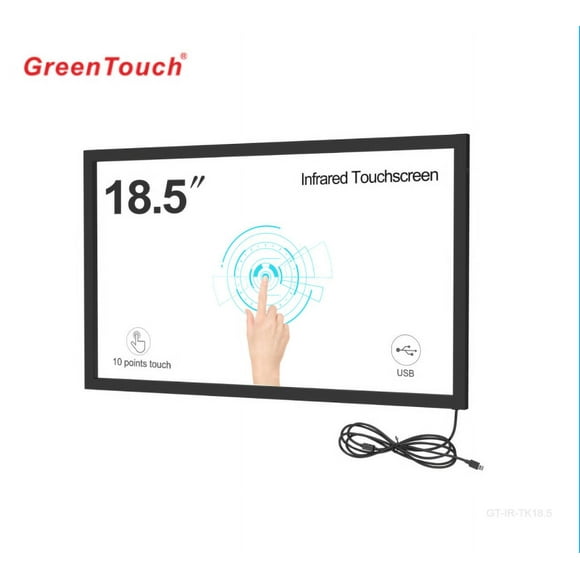 GreenTouch 18.5 Inch Multi IR Touch Screen, Interactive Infrared Touch Screen Panel, IR Touch Bezel with 3mm Thickness Tempered Glass