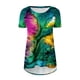 thumbnail image 4 of Blusa de manga corta con estampado de cuello redondo informal para mujer a la moda, Tops de verano Fridja ghk4122, 4 of 5