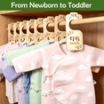 thumbnail image 3 of SUSWIM Baby Closet Dividers for Clothes Organizer - Set of 8 Beautiful Wooden Double-Sided Baby Clothes Size Hanger Organizer from Newborn to 24 Months for Boho Nursery Decor, 3 of 5