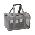 thumbnail image 4 of Portador de mascotas de lado suave Correa ajustable para el hombro Bolsa de transporte para gatos de viaje Gris jinwen bolso porta gatos, 4 of 8