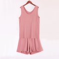 thumbnail image 2 of SWSMCLT Women's Billowy Plus Size Pajama Set Comfy Cotton Fall Light Cute 2 Piece Nightwear Breathable Loungewear Set Dark Pink Medium, 2 of 4