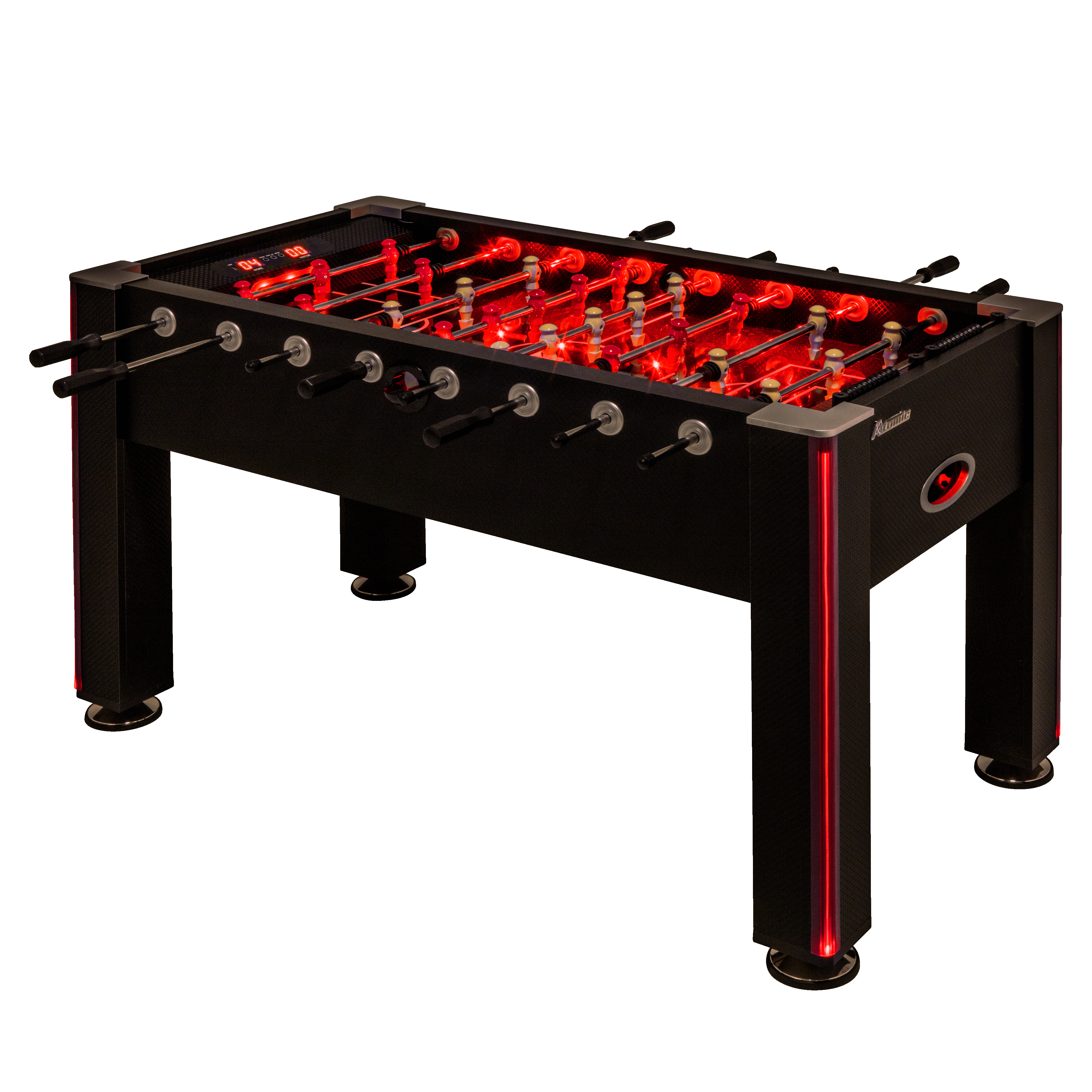 Atomic Blaze LED Light Up Foosball Table with Interactive Inrail LED