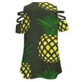 thumbnail image 5 of Pineapple Womens Summer V Neck Zipper Top Short Sleeve T Shirt Off Shoulder Top Casual Classy Loose Shirts, 5 of 7