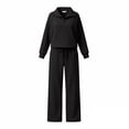 thumbnail image 5 of Atkumj Womens 2 Piece Sweatsuits Sets Stylish Half Zip Stand Collar Sweatshirts and Drawstring Straight Leg Sweatpants Tracksuit Set Casual Solid Color Fall Sets for Women with Pockets S, 5 of 5