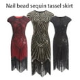 thumbnail image 5 of Women's Flapper Dress 1920s Round Neck Beaded Fringed 20s Dresses for Prom Cocktails Sequined Tassels Evening Gown, 5 of 8