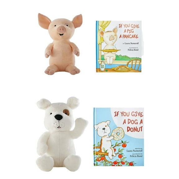 If You Give a Dog a Donut & Pig a Pancake Plush & Plush Set 4pcs Kohls NEW 11”