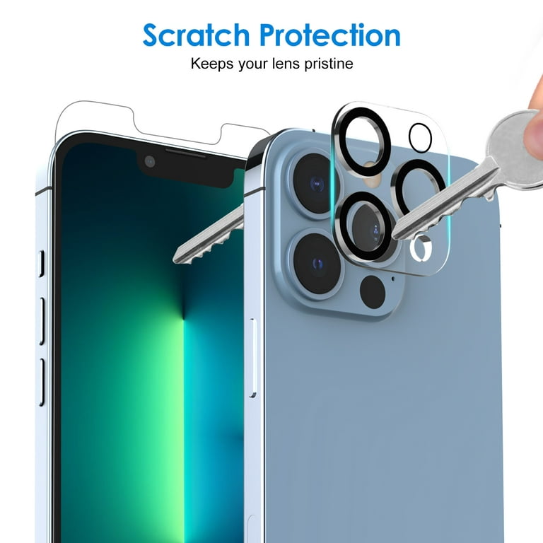 JETech Screen Protector and Camera Lens Protector Compatible with iPhone 13  mini 5.4-Inch with Easy-Installation Tool, Tempered Glass Film, 2-Pack Each  