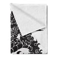 thumbnail image 2 of Dragon Soft Flannel Fleece Blanket, Cultural Artwork of a Chinese Dragon Silhouette on a Plain Background, Cozy Plush for Indoor and Outdoor Use, 70" x 90", Charcoal Grey and White, by Ambesonne, 2 of 5