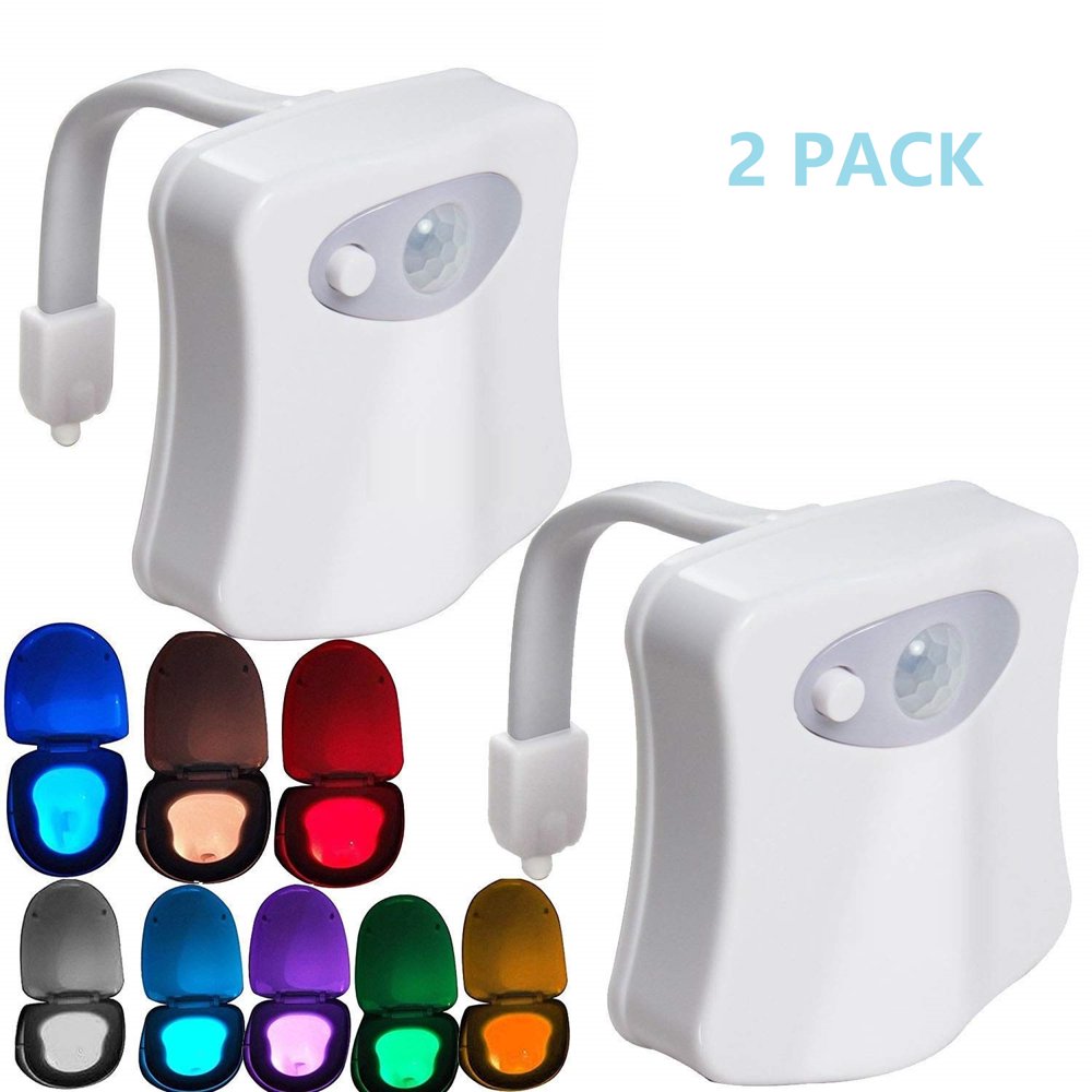 Glow Bowl Toilet Light, 2PACK Toilet Night Light Motion Activated 8