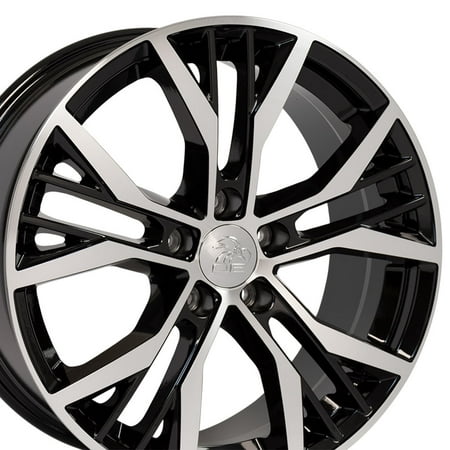 18x8 Wheel Fits Volkswagen - GTI Style Black Mach'd Rim - Offset