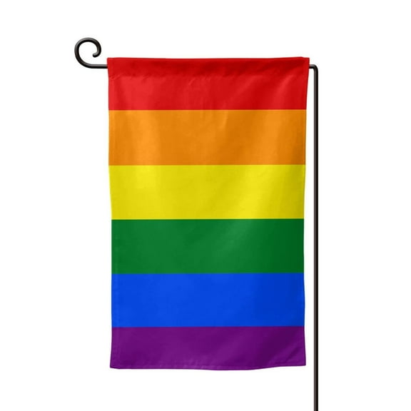 Rainbow Pride Flag Double Sided Garden Flag for Indoor Outdoor Decorations 12.5 * 18 Inches Square