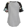 thumbnail image 3 of WISEFIN Women Maternity Floral Stitching Striped Short Sleeve Nursing Breastfeeding T-Shirt Tops, 3 of 4