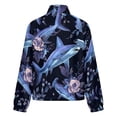 thumbnail image 6 of Jackets for Women Winter Coat Jackets Flannel Stand Collar Jacket(Hammerhead Shark Flower,Size:S-4XL), 6 of 7