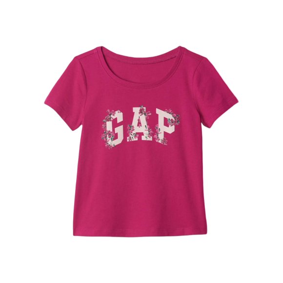 Camisa para niñas con logotipo GAP, manga corta, color remolacha brillante, 18-24 m