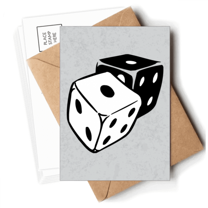 Dice Casino Black White Illustration Postcards Envelopes Blank Note Cards Mailing