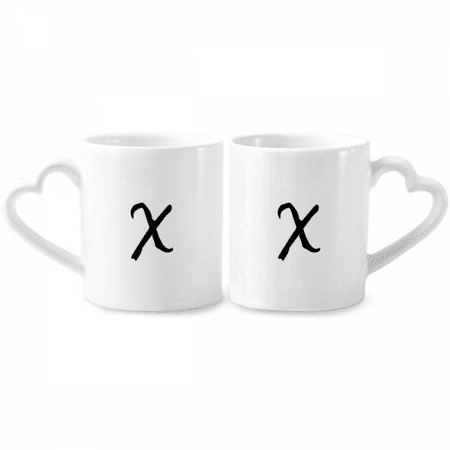 

greek alphabet chi black couple porcelain mug set cerac lover cup heart handle