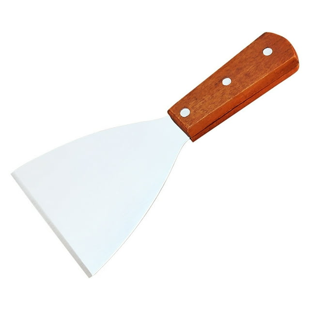 Wooden Handle Stainless Steel Shovel Pizza Spatula Steak Cooking Frying Shovel Kitchen Baking Teppanyaki