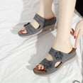 thumbnail image 5 of Juebong Sandals clearance Leather Sandals Women Dressy Summer 2024 Peep Toe Platform Sandals Shoes Beach Wedges Ladies Flip Flops Orthopedic Sandals, 5 of 5